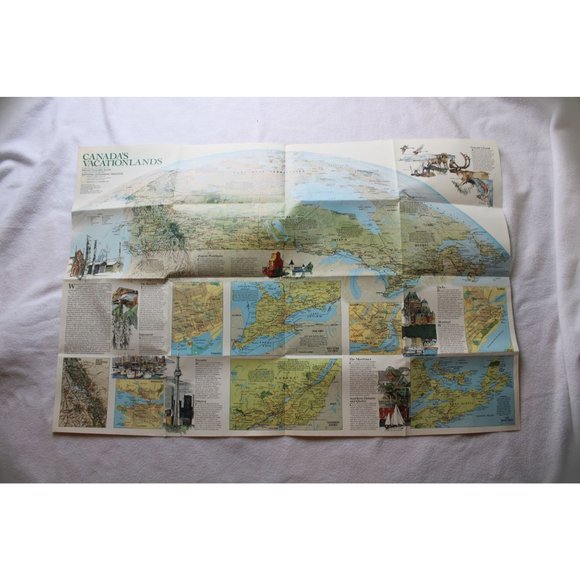 National Geographic Art Vintage Map Canada Canadas Vacationland